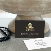 トリプルスパイラルまたはケルトのトリスケール記号 名刺