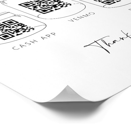 トリプルチップJARスキャンQRコードキャッシュアプリ支払い記号 ポスター (角)