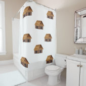 トリプルツリーツアーアングロサクソン小屋シャワーカーテン シャワーカーテン (インサイチュ)