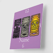 トリプルティキ彫刻サンダー_コーブ スクエア壁時計 (傾斜)