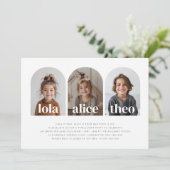 トリプルネームジョイントランドスケープフォトバースデー 招待状 (スタンド正面)