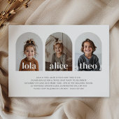 トリプルネームジョイントランドスケープフォトバースデー 招待状