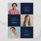 トリプルフォト3大学院海軍シルバー卒業パーティー 箔招待状 (正面)