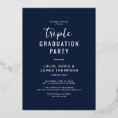 トリプルフォト3大学院海軍シルバー卒業パーティー 箔招待状 (裏面)