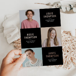 トリプルフォト3 グラッド ローズゴールド 卒業パーティー 箔招待状