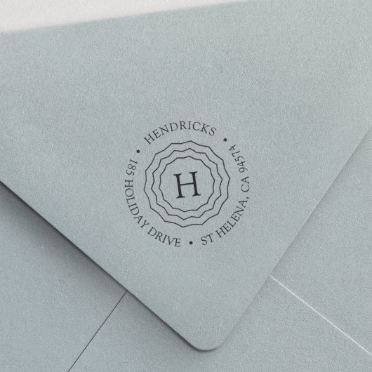 トリプルフレームモノグラムラウンド差出人住所 セルフインキングスタンプ