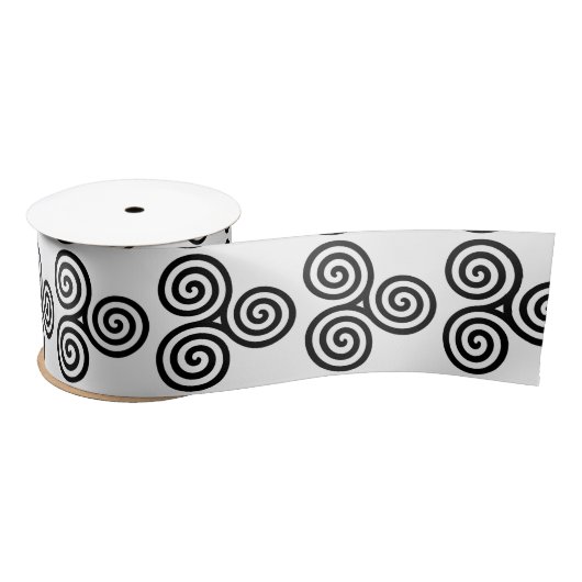 トリプルブラックらせん状サンダー_コーブ サテンリボン (リール)