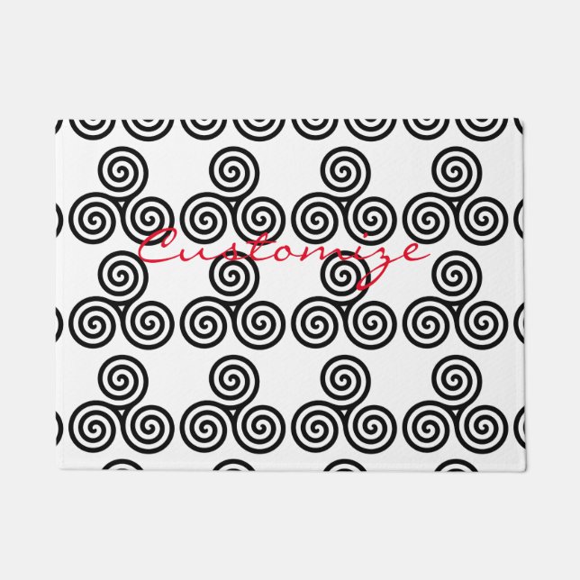 トリプルブラックらせん状サンダー_コーブ ドアマット (正面)