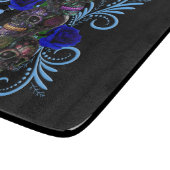 トリプルブラックデイオブザデッドスカルブルーバラ カッティングボード (角)