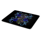 トリプルブラックデイオブザデッドスカルブルーバラ カッティングボード (角)