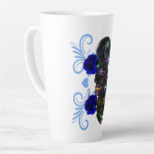 トリプルブラックデイオブザデッドスカルブルーバラ カフェラテマグ (左アングル)