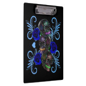 トリプルブラックデイオブザデッドスカルブルーバラ クリップボード (右)