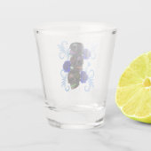 トリプルブラックデイオブザデッドスカルブルーバラ ショットグラス (裏面)