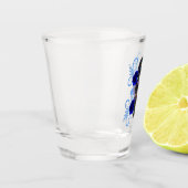 トリプルブラックデイオブザデッドスカルブルーバラ ショットグラス (左)