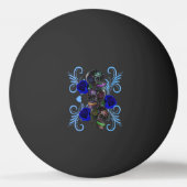 トリプルブラックデイオブザデッドスカルブルーバラ 卓球ボール (裏面)