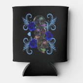 トリプルブラックデイオブザデッドスカルブルーバラ 缶クーラー (正面)