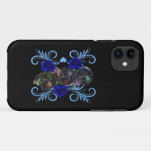 トリプルブラックデイオブザデッドスカルブルーバラ Case-Mate iPhoneケース (裏面(横))