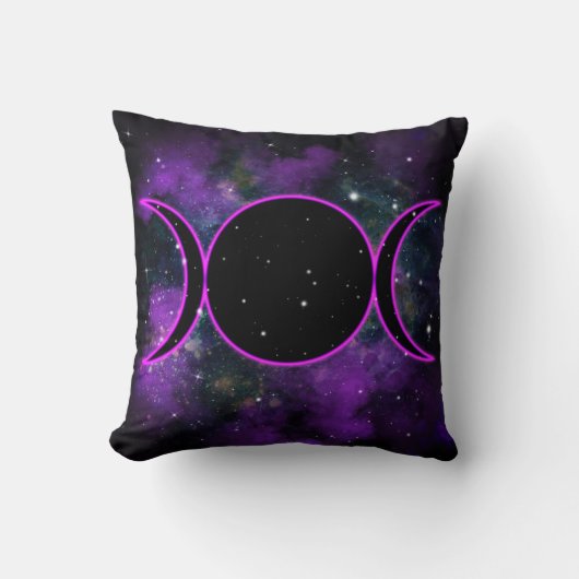 トリプルムーンゴッドレス紫の輝き宇宙空間 クッション (正面)
