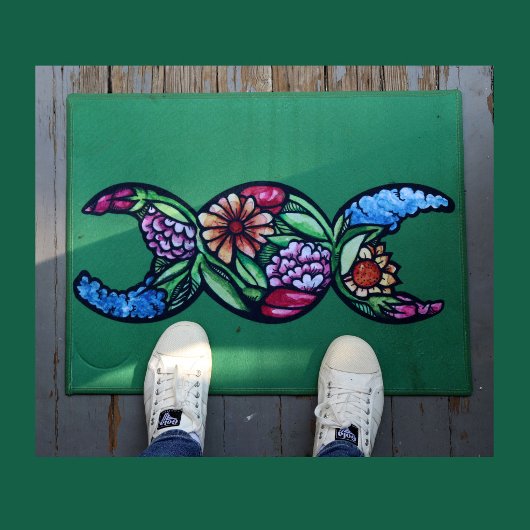 トリプルムーンシンボル開花 ドアマット