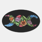 トリプルムーンシンボル開花 楕円形シール (正面)