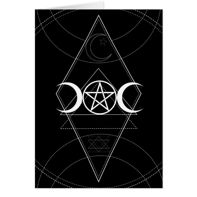 トリプルムーンジオメトリペンタグラムウィッカ誕生日 (正面)