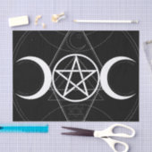 トリプルムーンジオメトリペンタグラムウィッカ誕生日 薄葉紙 (クラフト)