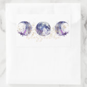 トリプルムーンパープルと金ゴールド 長方形シール (バッグ)