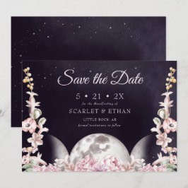 トリプルムーンピンク&パープルフローラハンドスティング セーブザデート