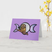 トリプルムーンフクロウ カード (黄色い花)