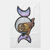 トリプルムーンフクロウ キッチンタオル (縦)