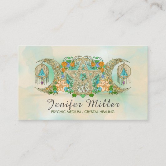 トリプルムーンペンタグラムイラストレーション 名刺 (正面)