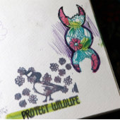 トリプルムーンマークの開花 ラバースタンプ