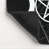 トリプルムーン女神ペンタグラムブラック&ホワイトウィッカ マウスパッド (コーナー)