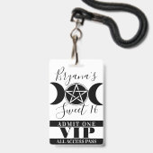 トリプルムーン女神ペンタグラム魔法パーティーVIPパス バッジ (裏面（ネックストラップ付）)
