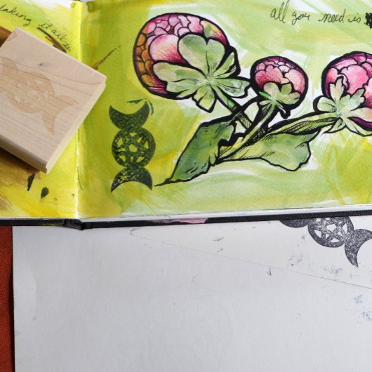 トリプルムーン女神ペンタグラム ラバースタンプ