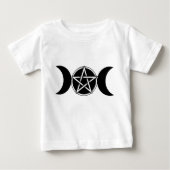 トリプルムーン女神星形五角形ペンタグラムウィッカ信者 ベビーTシャツ (正面)