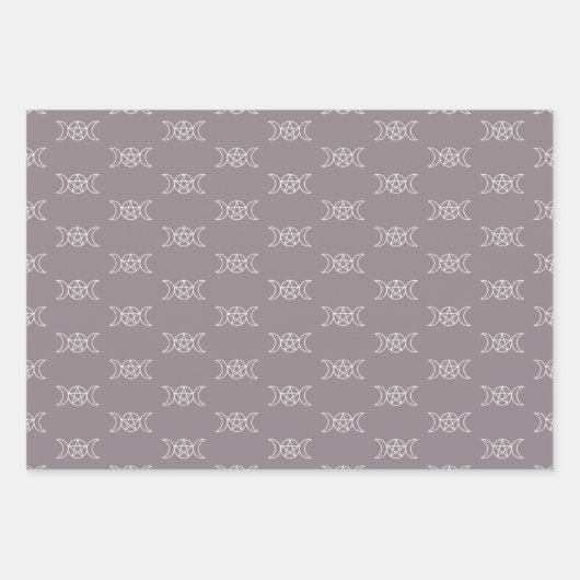 トリプルムーン星形五角形女神ラッピング紙シート ラッピングペーパーシート (正面)