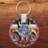 トリプルムーン星形五角形 キーホルダー (正面)