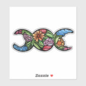 トリプルムーン記号の緑の魔女 シール (シート)