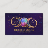 トリプルムーン – ゴールデンスパイラルオーナメント 名刺 (正面)