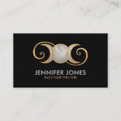 トリプルムーン - ゴールドスパイラルオーナメント 名刺 (正面)