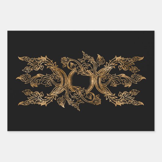 トリプルムーン – トリプル女神オーナメント ラッピングペーパーシート (正面)