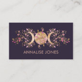 トリプルムーン – トリプル女神バラ金ゴールドオーナメント 名刺 (正面)