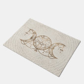 トリプルムーン – トリプル女神パステル金ゴールド ドアマット (アングル)