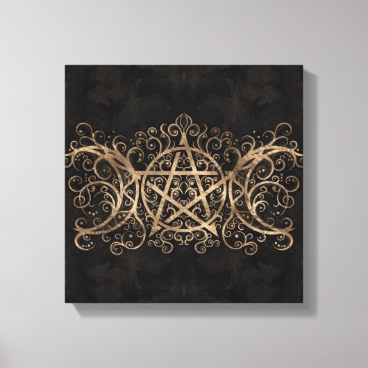 トリプルムーン – トリプル女神ペンタグラムオーナメント キャンバスプリント (正面)