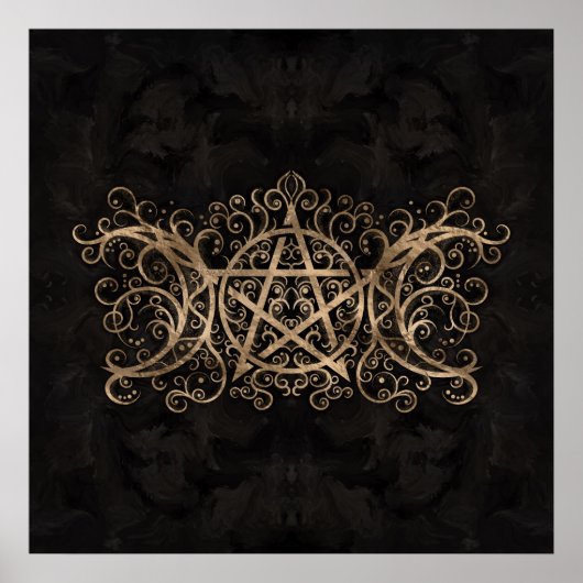 トリプルムーン – トリプル女神ペンタグラムオーナメント ポスター (正面)