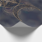 トリプルムーン – トリプル女神金ゴールドとプルプル ラッピングペーパー (角)