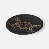 トリプルムーン – トリプル女神金ゴールドと黒 ペーパープレート (アングル)