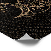 トリプルムーン – トリプル女神金ゴールドと黒 ポスター (角)