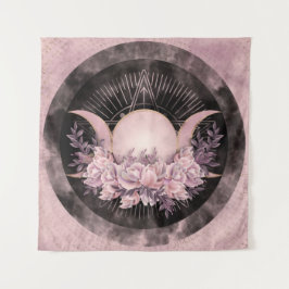 トリプルムーン – トリプル女神 – 優しいフローラ タペストリー